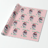  Custom Pink Santa Name Gift Wrap, From Santa Gift Cadeaupapier (Uitgerold)