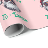  Custom Pink Santa Name Gift Wrap, From Santa Gift Cadeaupapier (Rol Hoek)