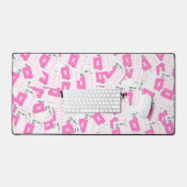 Custom Pink Spreadsheet Pattern Desk Mat (Keyboard & Muis)