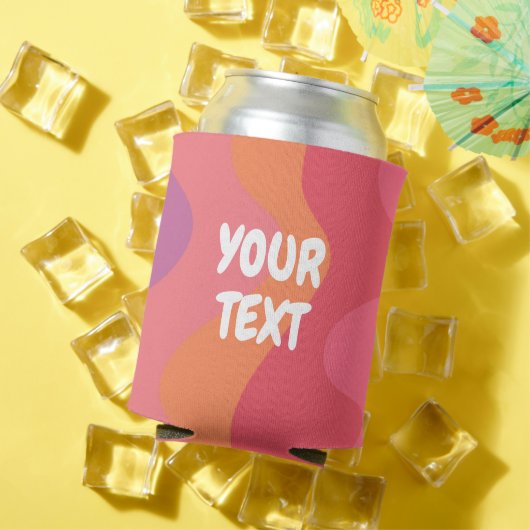 CUSTOM Pink Waves Curves Cute Colorful Striped Blikjeskoeler (Insitu Zomer)