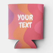 CUSTOM Pink Waves Curves Cute Colorful Striped Blikjeskoeler (Voorkant)