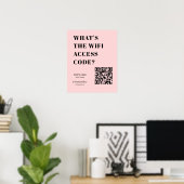 Custom Pink WiFi QR | Personalized Password Poster (Thuiskantoor)