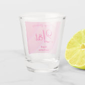 Custom PinkSwirls 21st Shot Glass Glas (Achterkant)