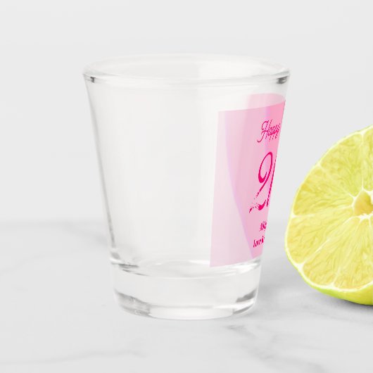 Custom PinkSwirls 21st Shot Glass Glas (Links)