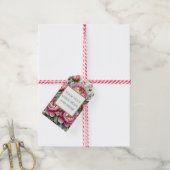 custom pioen roze waterverf bloemen roos Gift Labe Cadeaulabel (Met Touw)
