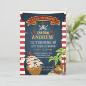 Custom Pirate Birthday Party Treasure Map for boy Kaart (Staand voorkant)