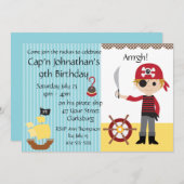 Custom Pirate Boy Birthday Party Kaart (Voorkant / Achterkant)