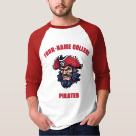 CUSTOM Pirate Mascot | Rood - School College Team T-shirt