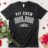 Custom Pit Crew Race Car Checkered Flag Racing T-shirt