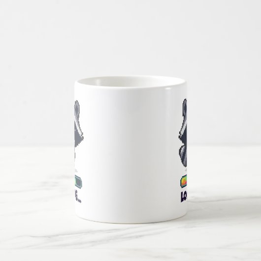 Custom Pixel Raccoon Loading Bar Funny Koffiemok (Center)