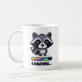 Custom Pixel Raccoon Loading Bar Funny Koffiemok (Links)