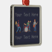 Custom Pixel Rock Band Metalen Ornament (Rechts)