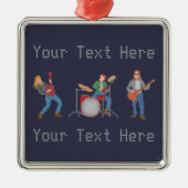 Custom Pixel Rock Band Metalen Ornament (Voorkant)