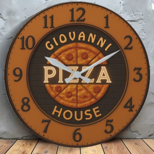Custom pizza personalized pizzeria restaurant grote klok