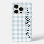 Custom Plaid Mr & Mrs iPhone Case Gift for Wife (Achterkant)