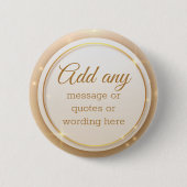 CUSTOM Plain Elegant Gold Holiday Badge Button (Voorkant)
