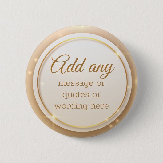 CUSTOM Plain Elegant Gold Holiday Badge Button (Voorkant)