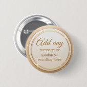 CUSTOM Plain Elegant Gold Holiday Badge Button (Voorkant /achterkant)