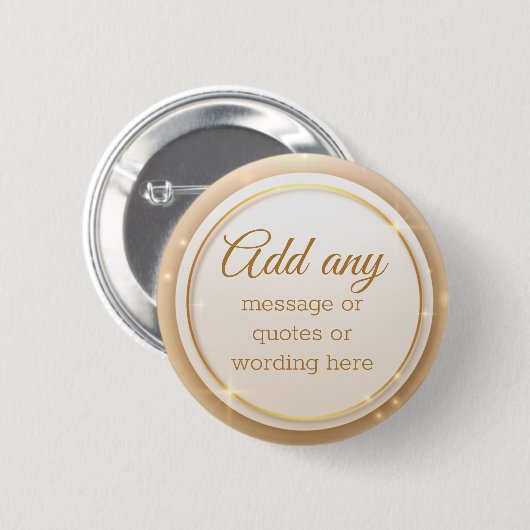 CUSTOM Plain Elegant Gold Holiday Badge Button (Voorkant /achterkant)