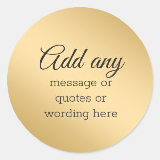 CUSTOM Plain Elegant Gold Ronde Sticker