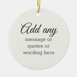 CUSTOM Plain Elegant White Keramisch Ornament