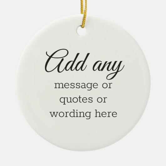 CUSTOM Plain Elegant White Keramisch Ornament (Voorkant)