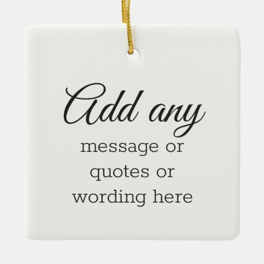 CUSTOM Plain Elegant White Keramisch Ornament (Voorkant)