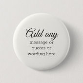CUSTOM Plain Elegant White Ronde Button 5,7 Cm (Voorkant)