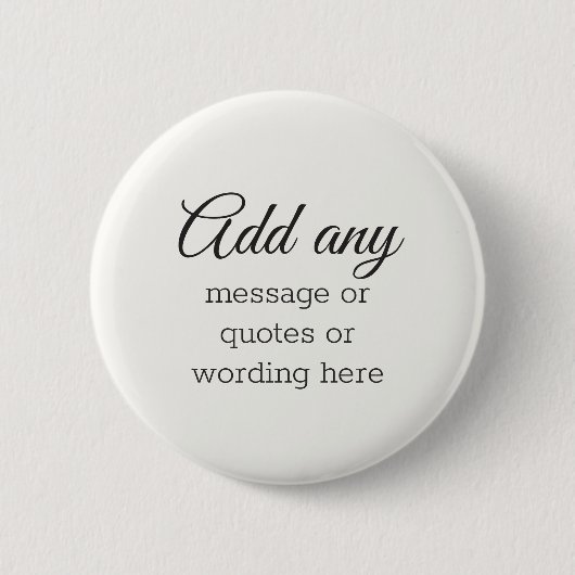 CUSTOM Plain Elegant White Ronde Button 5,7 Cm (Voorkant)