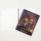 Custom Planner Jesus Lion Sunset Cross Achtergrond (Display)