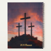 Custom Planner Jesus Lion Sunset Cross Achtergrond (Achterkant)