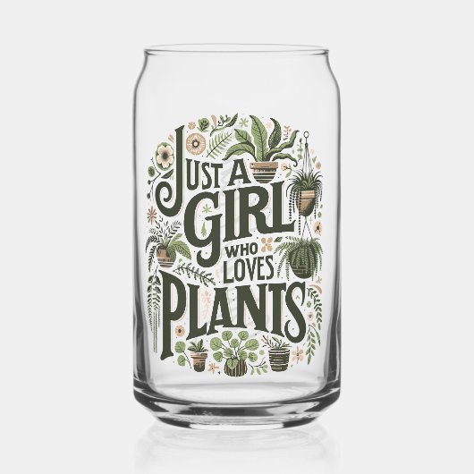 Custom Plant Lover v.3 Drinkware Set Blikvorm Glas (Voorkant)