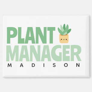Custom Plant Manager Naam Cactus Groen Zwart Magneet