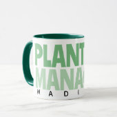 Custom Plant Manager Naam Cactus Plant Groen Zwart Mok (Voorkant links)