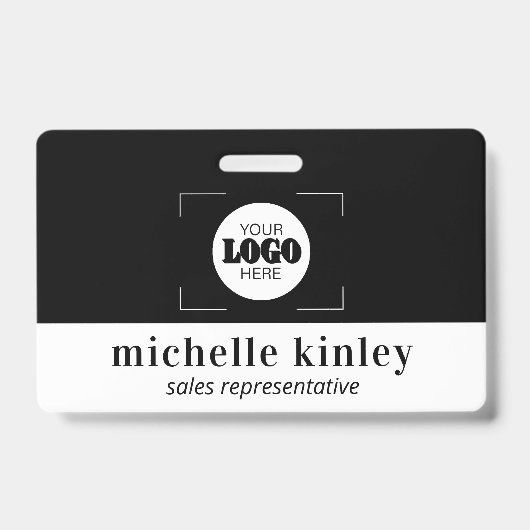 Custom plastic name badge logo QR code ID badge (Voorzijde)