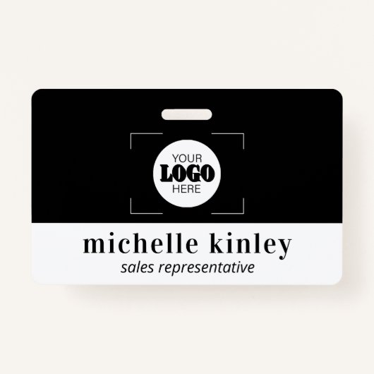 Custom plastic name badge logo QR code ID badge (Voorkant)
