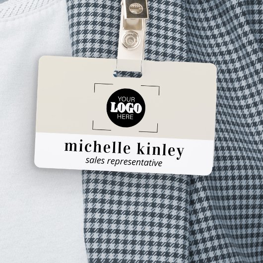 Custom plastic name badge logo QR code ID badge