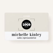 Custom plastic name badge logo QR code ID badge (Voorkant)