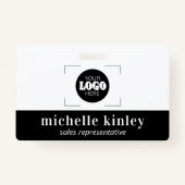 Custom plastic name badge logo QR code ID badge (Voorkant)