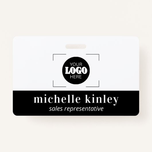 Custom plastic name badge logo QR code ID badge (Voorkant)
