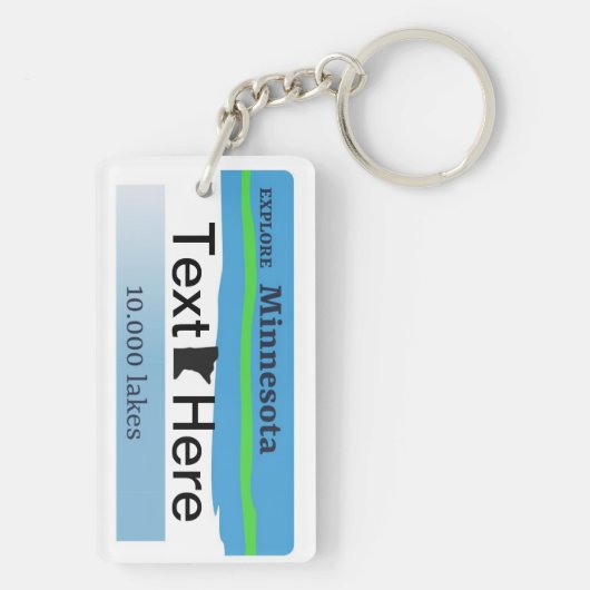 Custom plate keyring, Minnesota license plate key Sleutelhanger (achterkant)