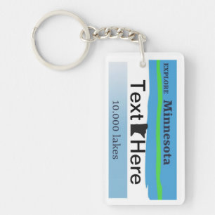 Custom plate keyring, Minnesota license plate key Sleutelhanger