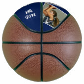 Custom Player Foto, Nummer en Team Navy Blauw Basketbal (Rechts)