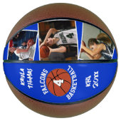 Custom Player Foto's Team Naam en Nummer Blauw Basketbal (Voorkant)