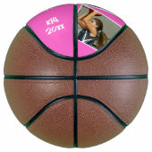 Custom Player Foto's Team Naam en Nummer Roze Basketbal (Rechts)
