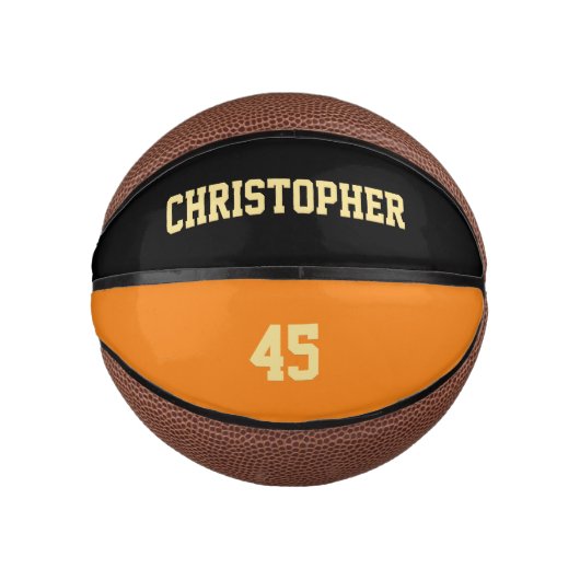 Custom Player Team Clubnaam Nummer Monogrammed Basketbal (Voorkant)