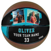Custom Player's Name Number Team 2 Photo Basketbal (Voorkant)
