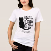 Custom Playful Quote Home is waar mijn katten zijn Tri-Blend Shirt (Voorkant)