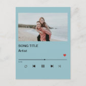 Custom Playlist Photo and Song QR Code PostCard  Briefkaart (Voorkant)
