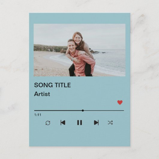 Custom Playlist Photo and Song QR Code PostCard Briefkaart (Voorkant)